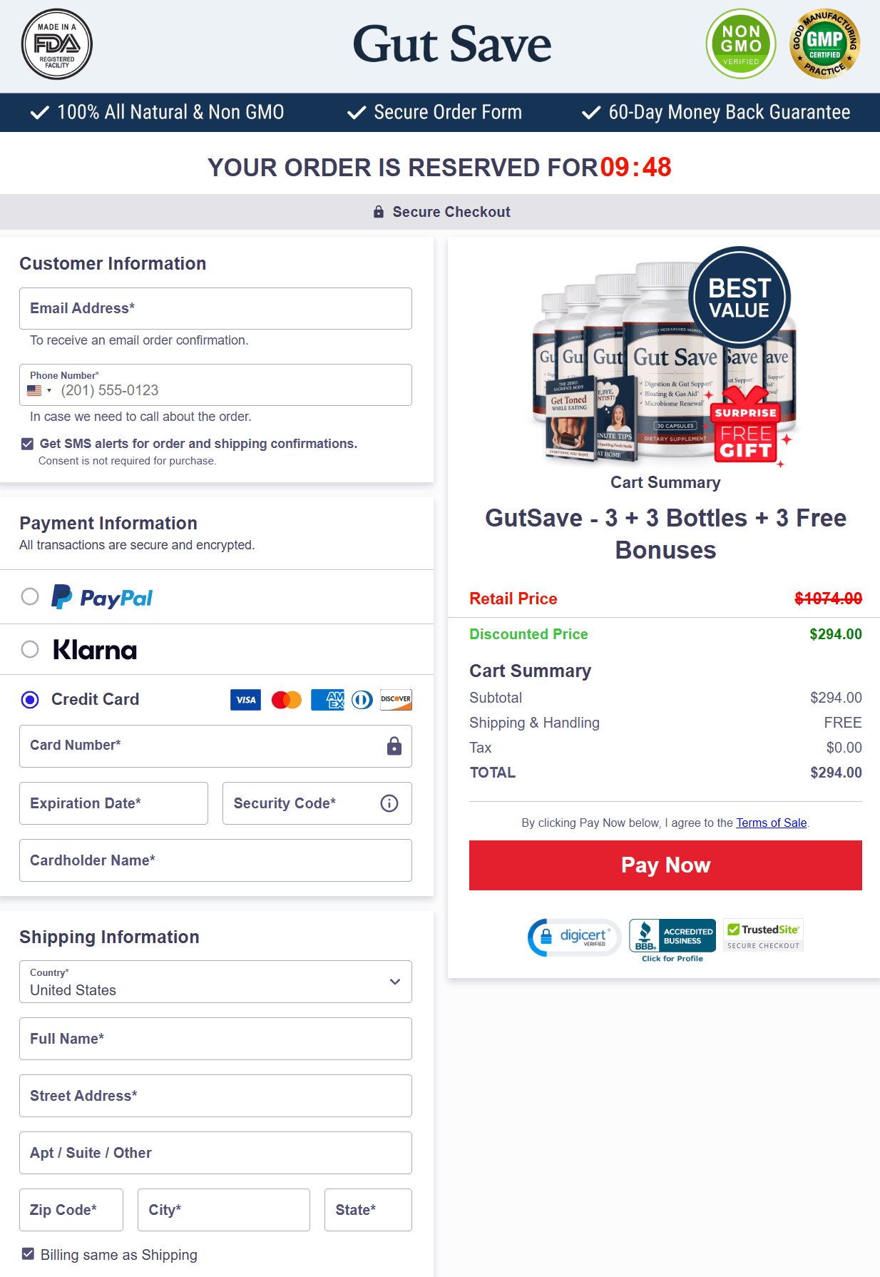 GutSave-Secure-Checkout Page